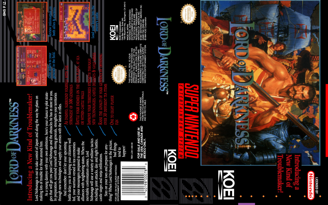 Super Nobunaga no Yabou – Bushou Fuuunroku (Japan) (Rev 1) [JP] snes 1994 Box Art