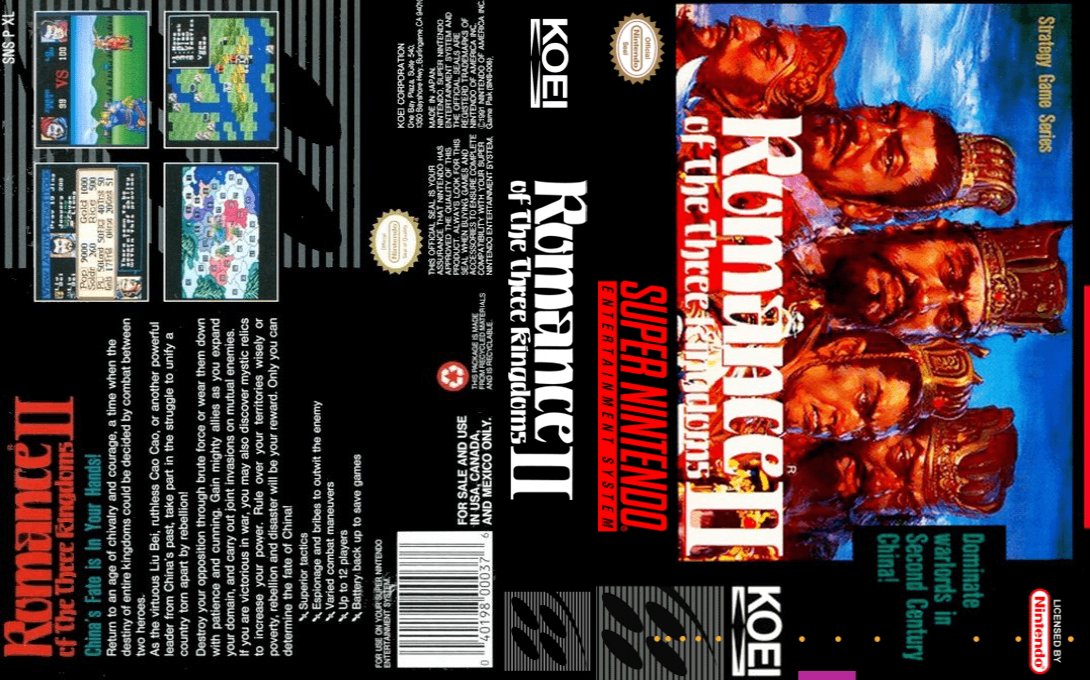 Super Sangokushi II (Japan) (Rev 1) [JP] snes 1992 Box Art