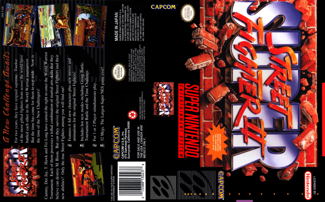 Super Street Fighter II – The New Challengers (Japan) [JP] snes 1994 Box Art