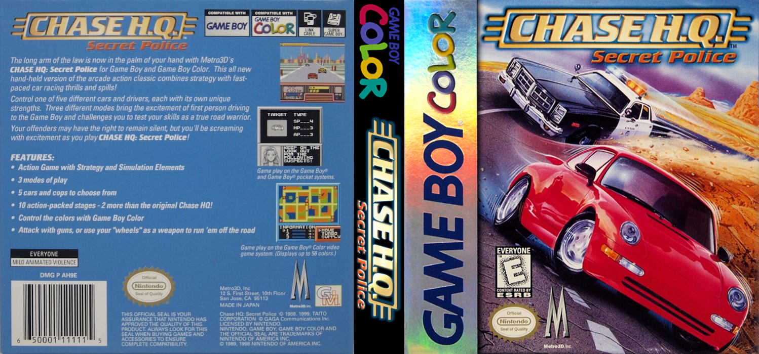 Taito Memorial – Chase H.Q. – Secret Police (Japan) (SGB Enhanced) (GB Compatible) [JP] gbc 1999 Box Art