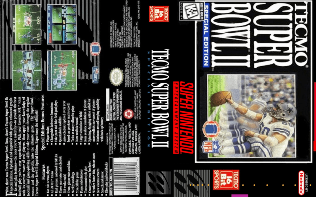 Tecmo Super Bowl II – Special Edition (Japan) (En) [JP] snes 1995 Box Art