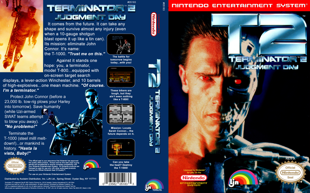 Terminator 2 (Japan) [JP] nes 1992 Box Art