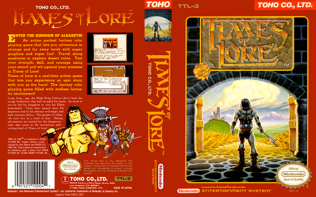 Times of Lore (Japan) [JP] nes 1991 Box Art