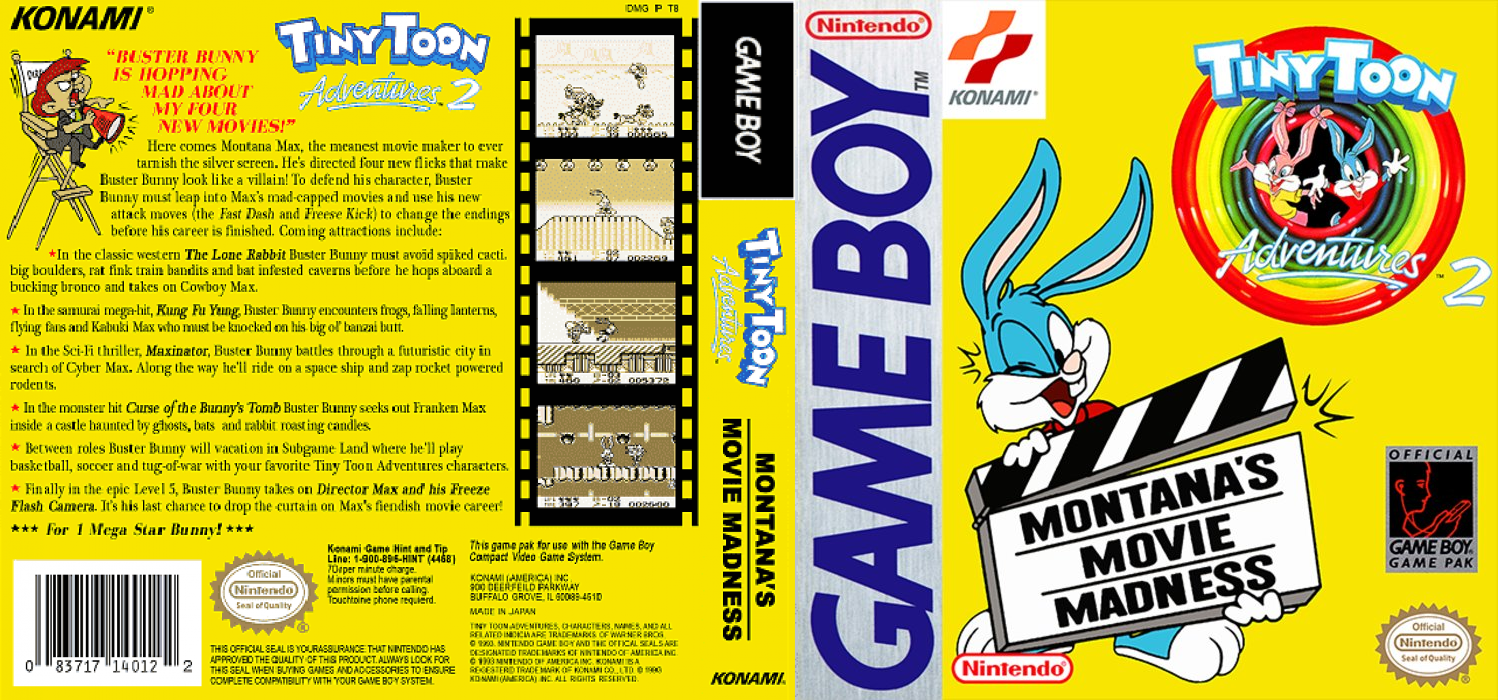 Tiny Toon Adventures 2 – Buster Bunny no Kattobi Daibouken (Japan) [JP] gb 1993 Box Art