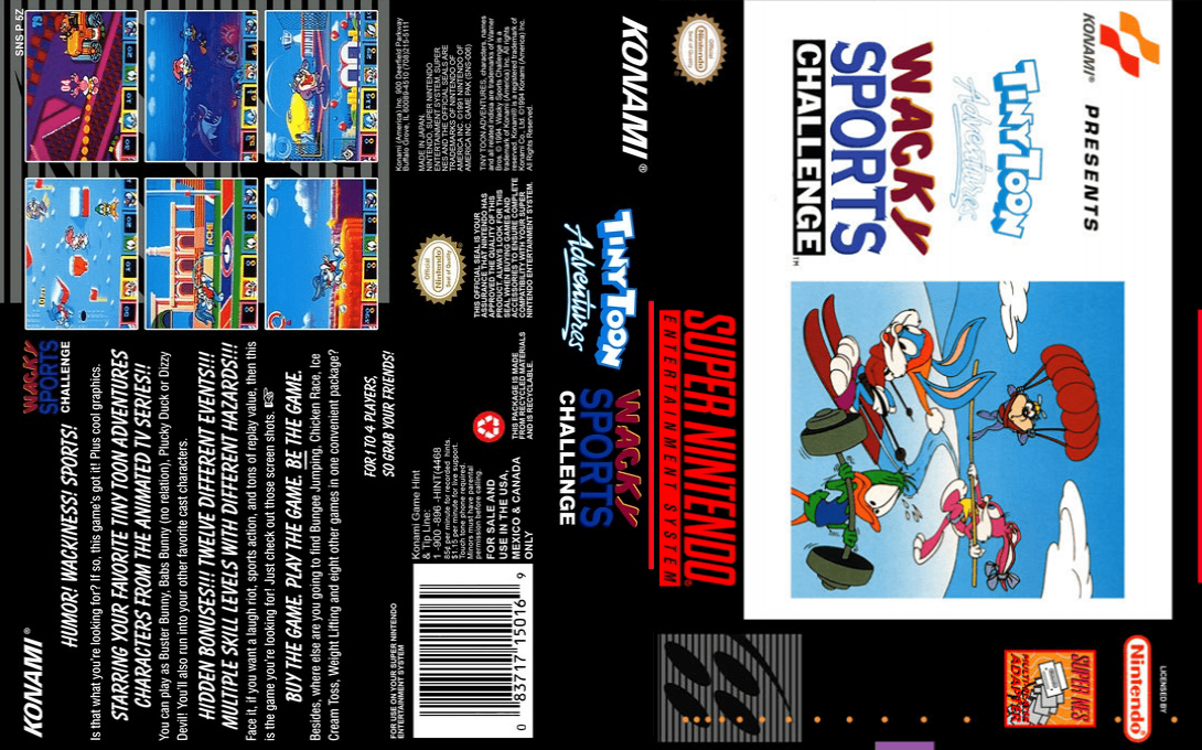 Tiny Toon Adventures – Dotabata Daiundoukai (Japan) [JP] snes 1994 Box Art