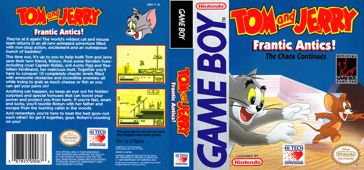 Tom to Jerry Part 2 (Japan) [JP] gb 1993 Box Art