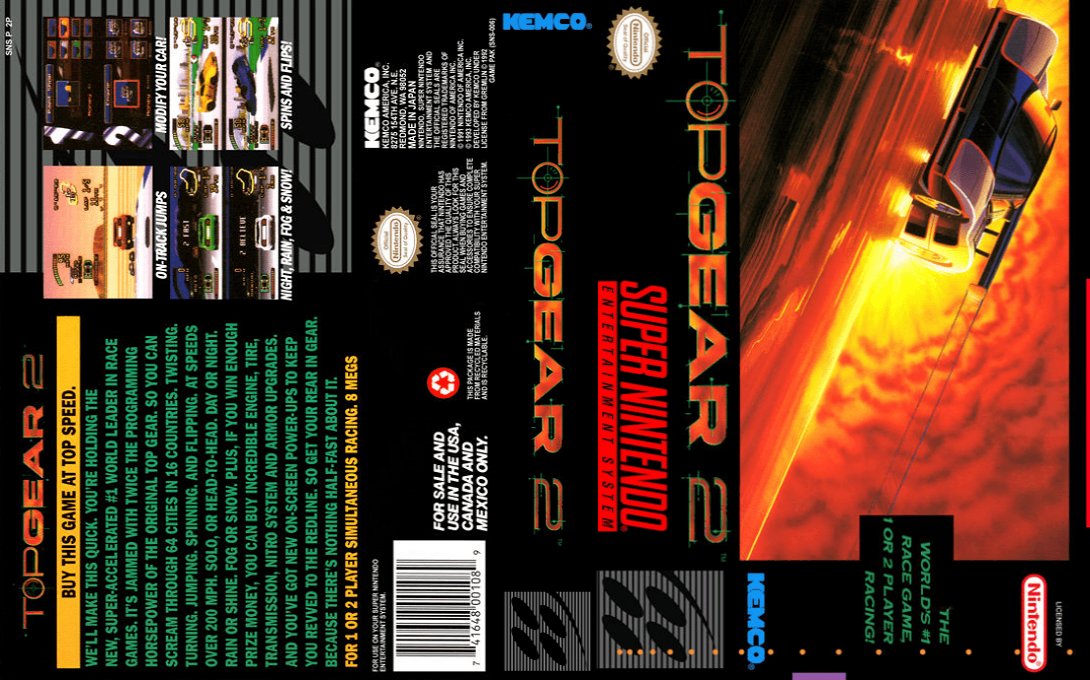 Top Racer 2 (Japan) (En) [JP] snes 1993 Box Art