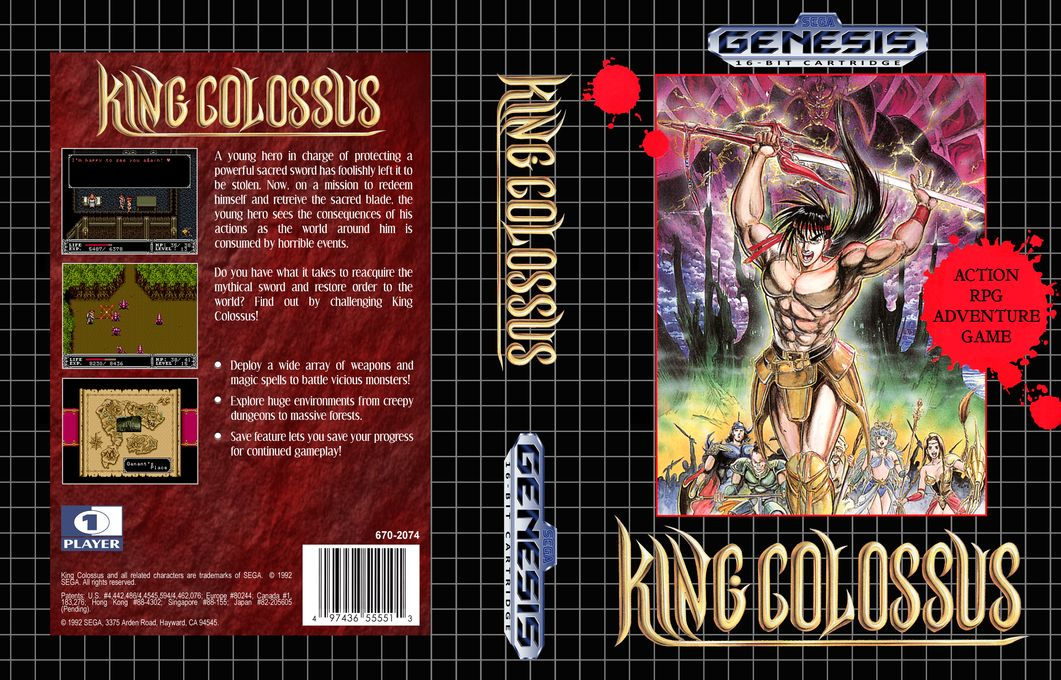 Tougiou King Colossus (Japan) [JP] segaMD 1992 Box Art