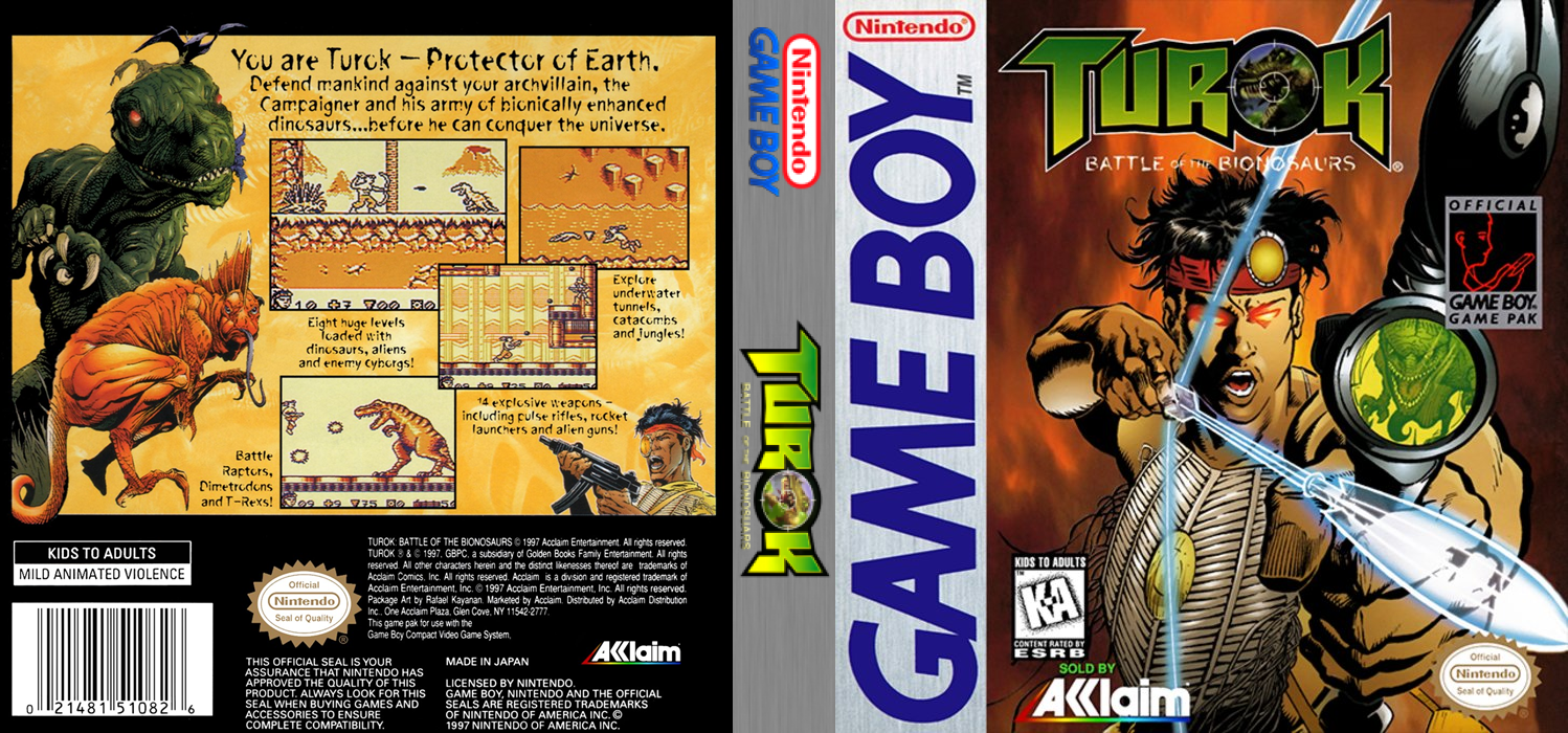 Turok – Battle of the Bionosaurs (Japan) [JP] gb 1998 Box Art