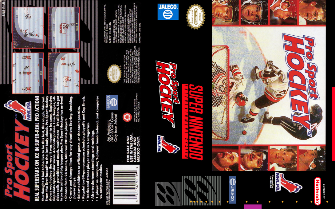 USA Ice Hockey (Japan) (En) (Rev 1) [JP] snes 1994 Box Art
