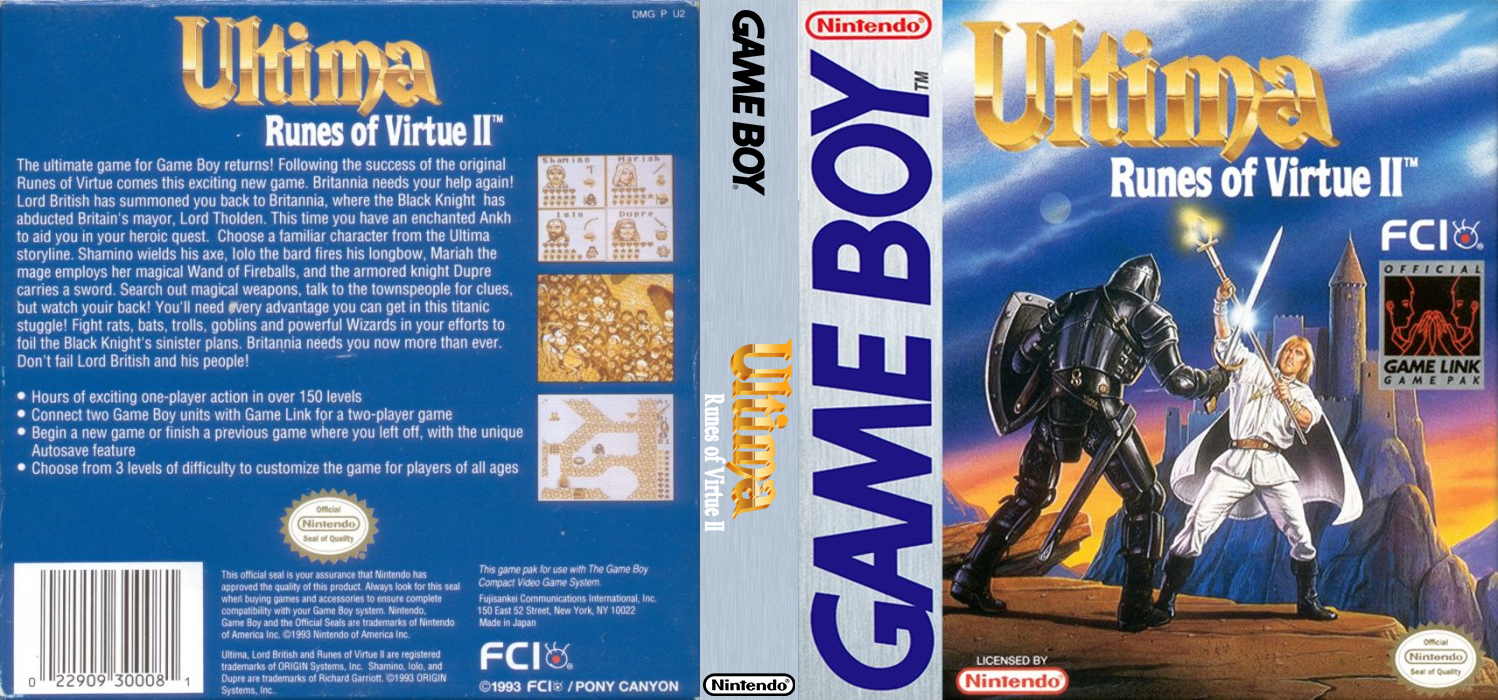 Ultima – Ushinawareta Runes 2 (Japan) [JP] gb 1993 Box Art