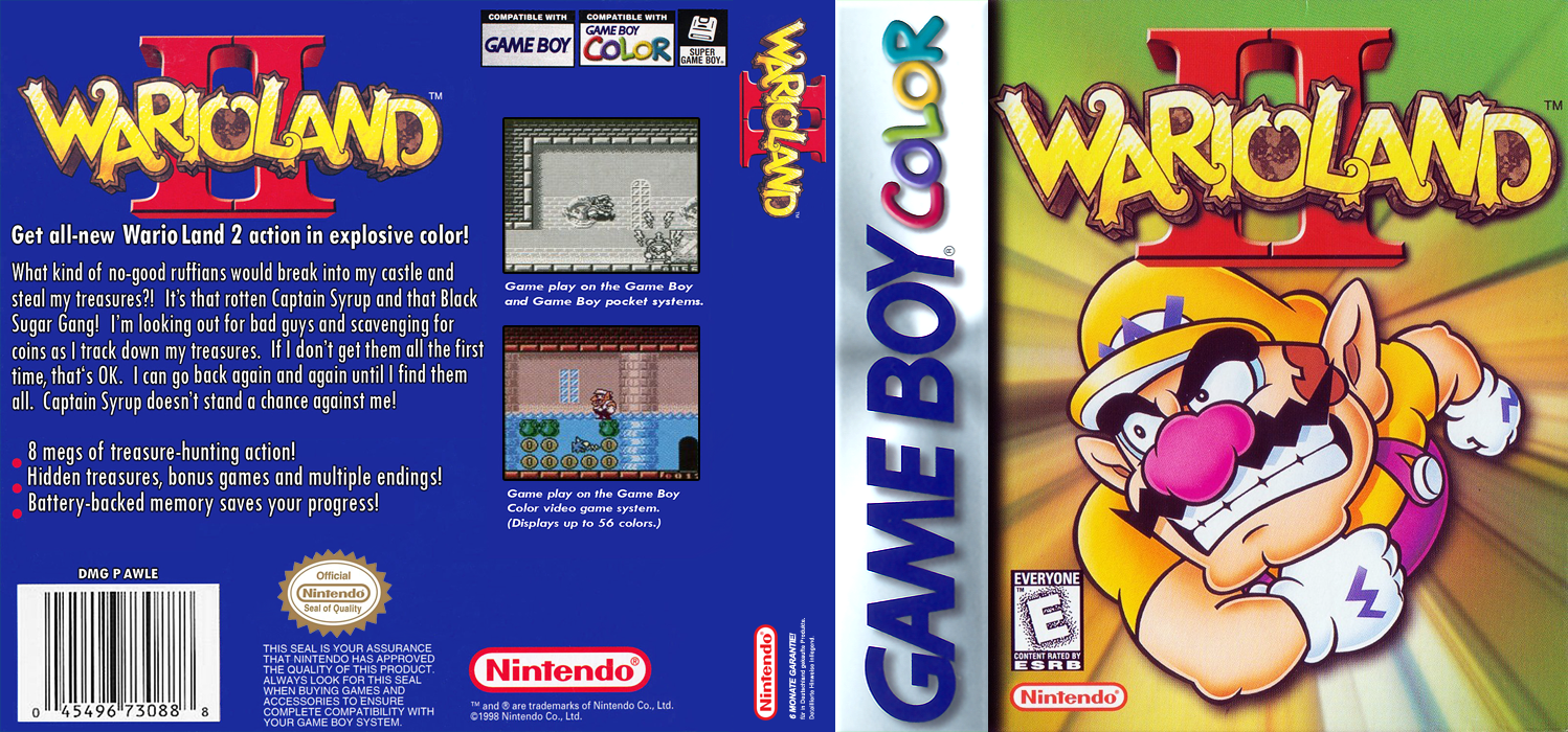 Wario Land 2 (Japan) (SGB Enhanced) (GB Compatible) [JP] gbc 1999 Box Art