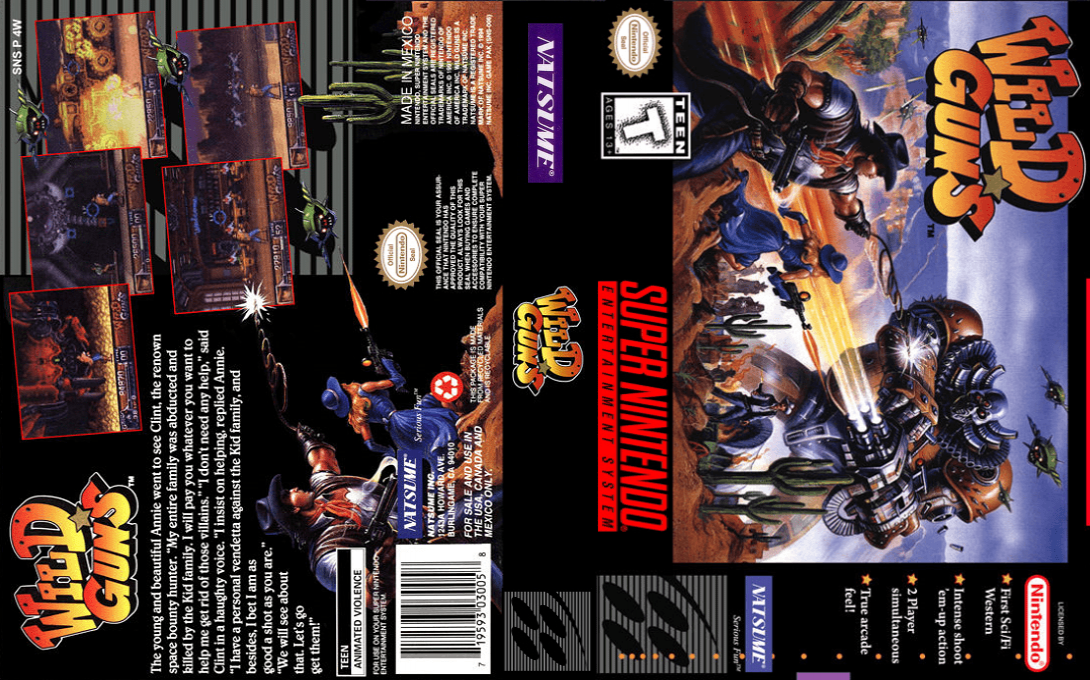 Wild Guns (Japan) [JP] snes 1995 Box Art