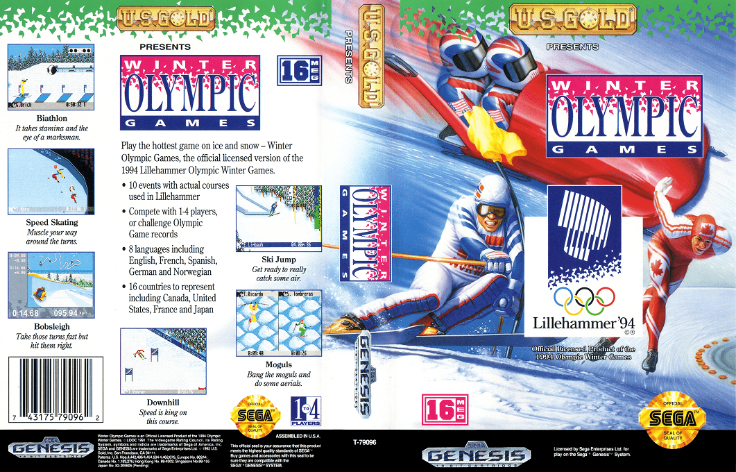 Winter Olympics (Japan) (En,Fr,De,Es,It,Pt,Sv,No) [JP] segaMD 1994 Box Art