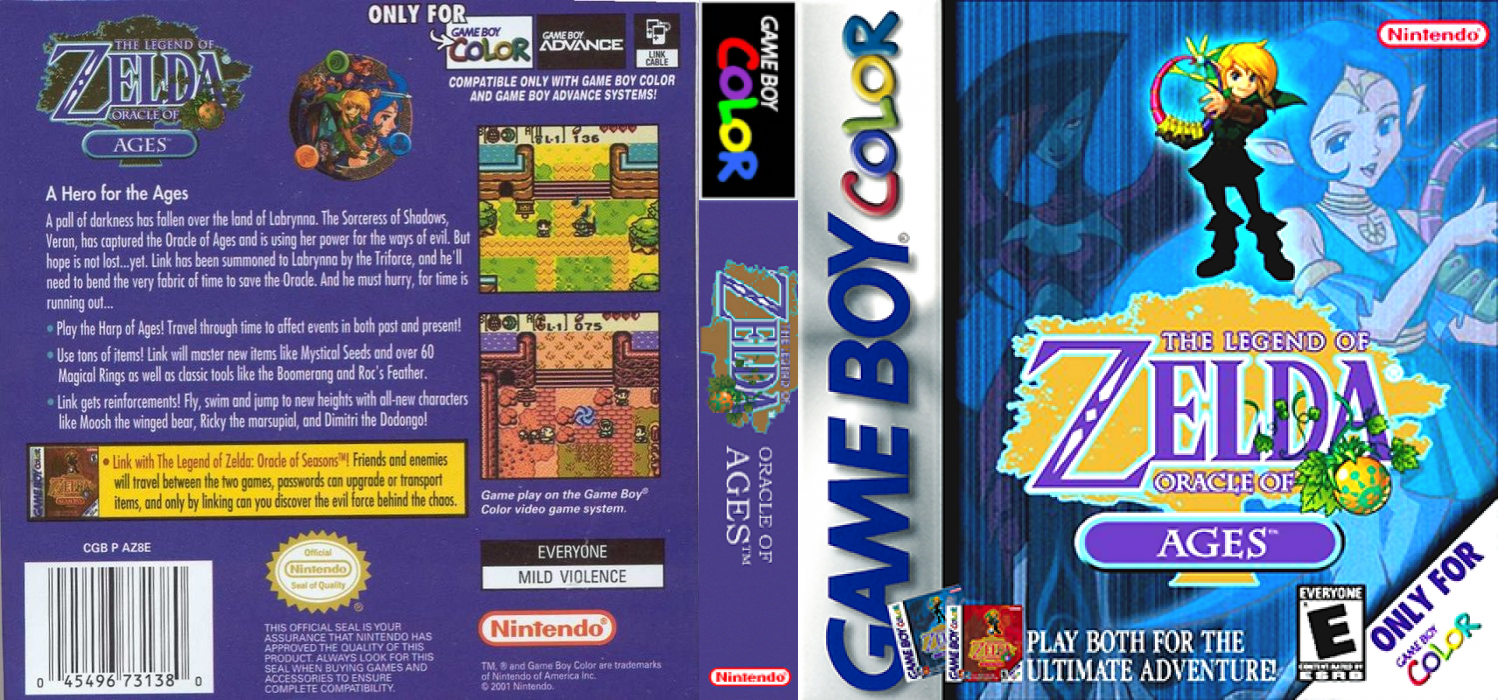 Zelda no Densetsu – Fushigi no Kinomi – Jikuu no Shou (Japan) [JP] gbc 2001 Box Art