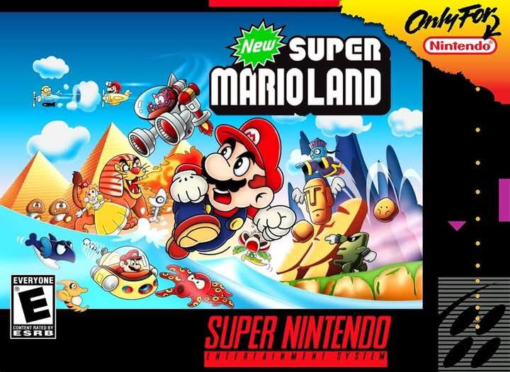 New Super Mario Land v1.5 (Homebrew) [SNES] snes 2023 Box Art