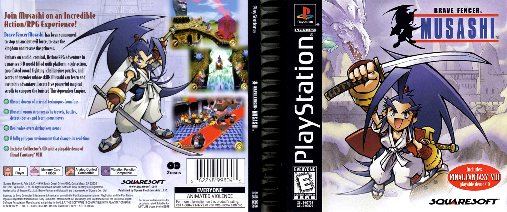 Brave Fencer Musashi (USA) [US] psx 1998 Box Art