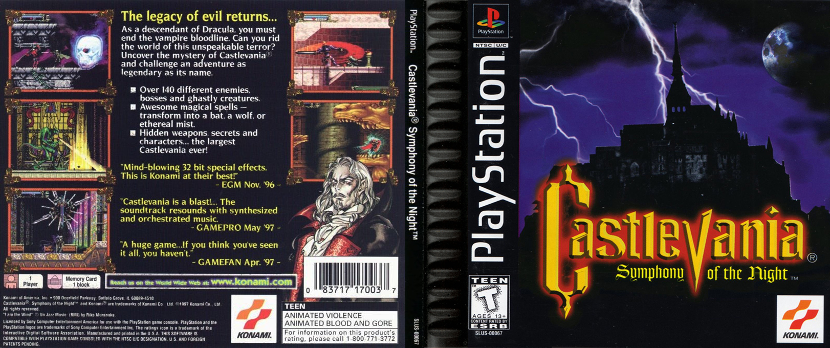 Castlevania – Symphony of the Night (USA) [US] psx 1997 Box Art