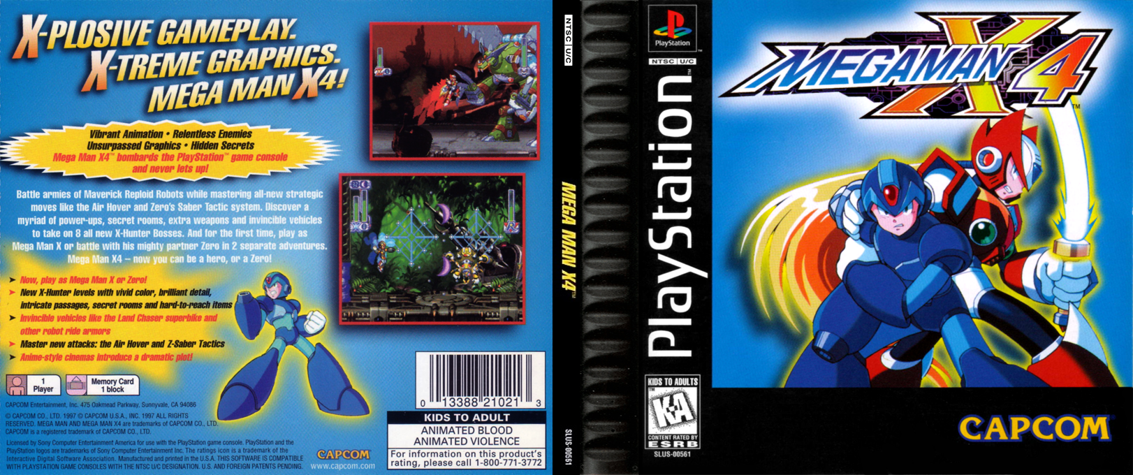 Mega Man X4 (USA) [US] psx 1997 Box Art