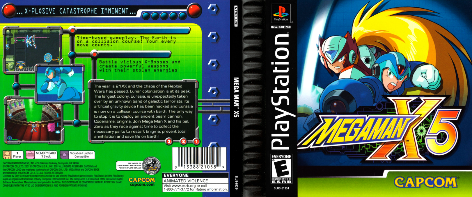Mega Man X5 (USA) [US] psx 2001 Box Art