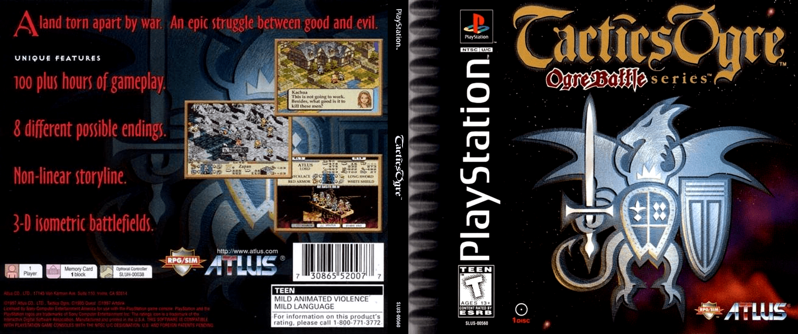 Tactics Ogre (USA) [US] psx 1998 Box Art