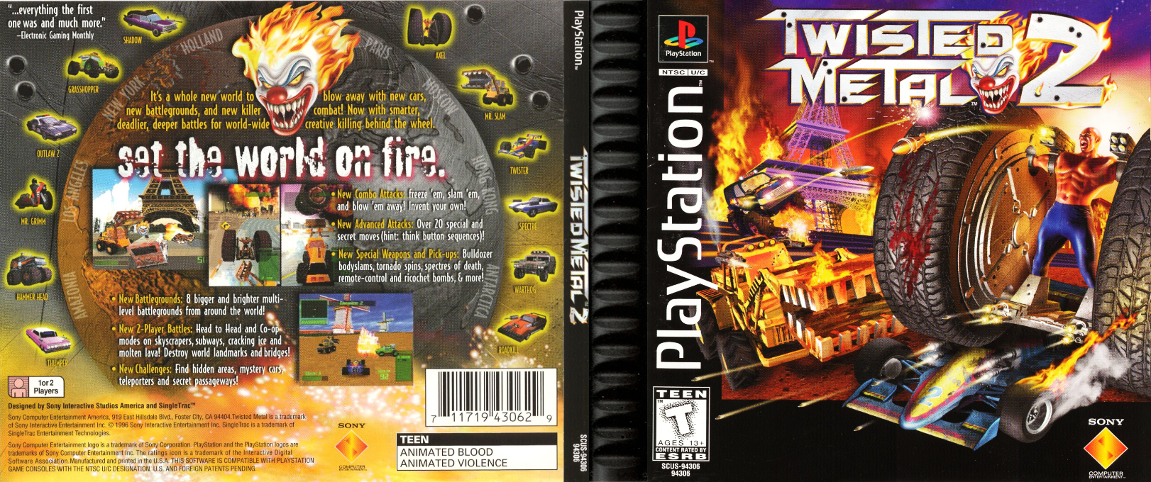 Twisted Metal 2 (USA) [US] psx 1996 Box Art