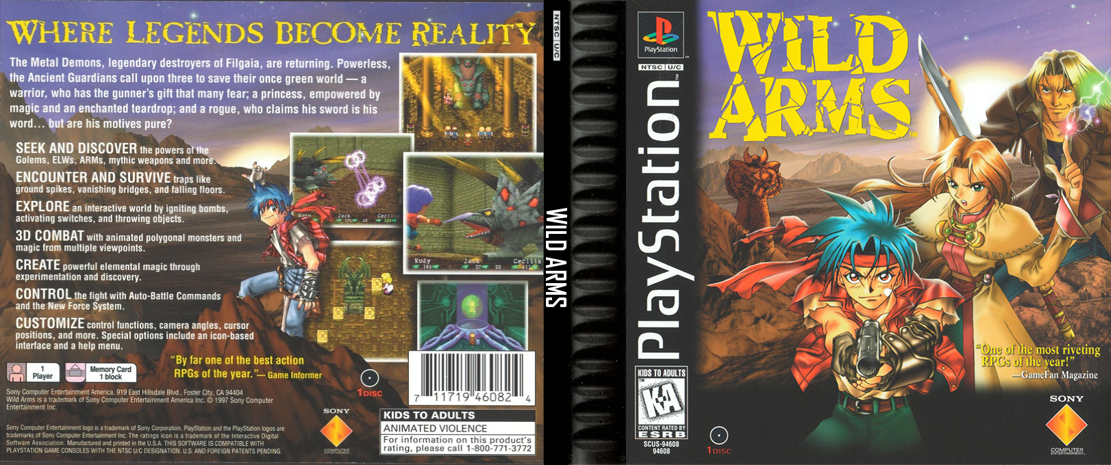 Wild Arms (USA) [US] psx 1997 Box Art