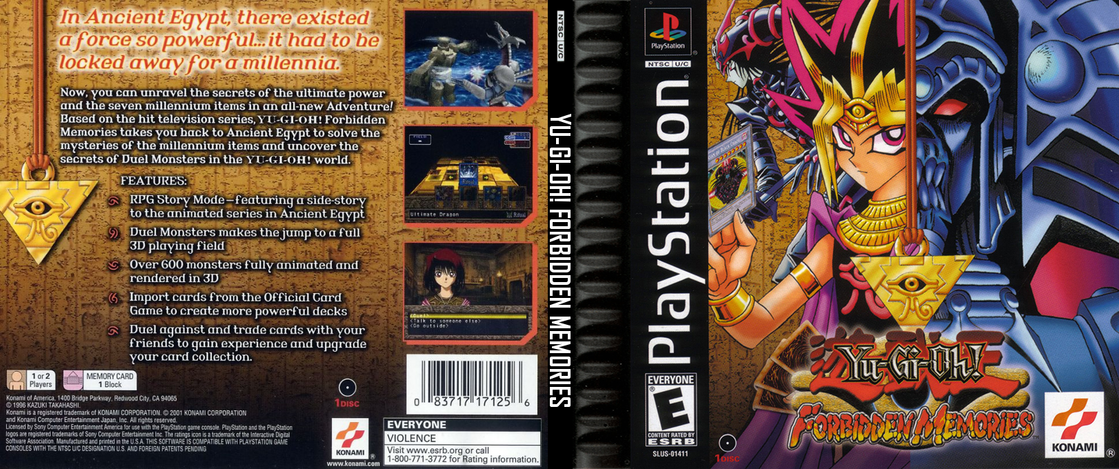 Yu-Gi-Oh! Forbidden Memories (Perfect MOD 722 Card) [EU] psx 2002 Box Art