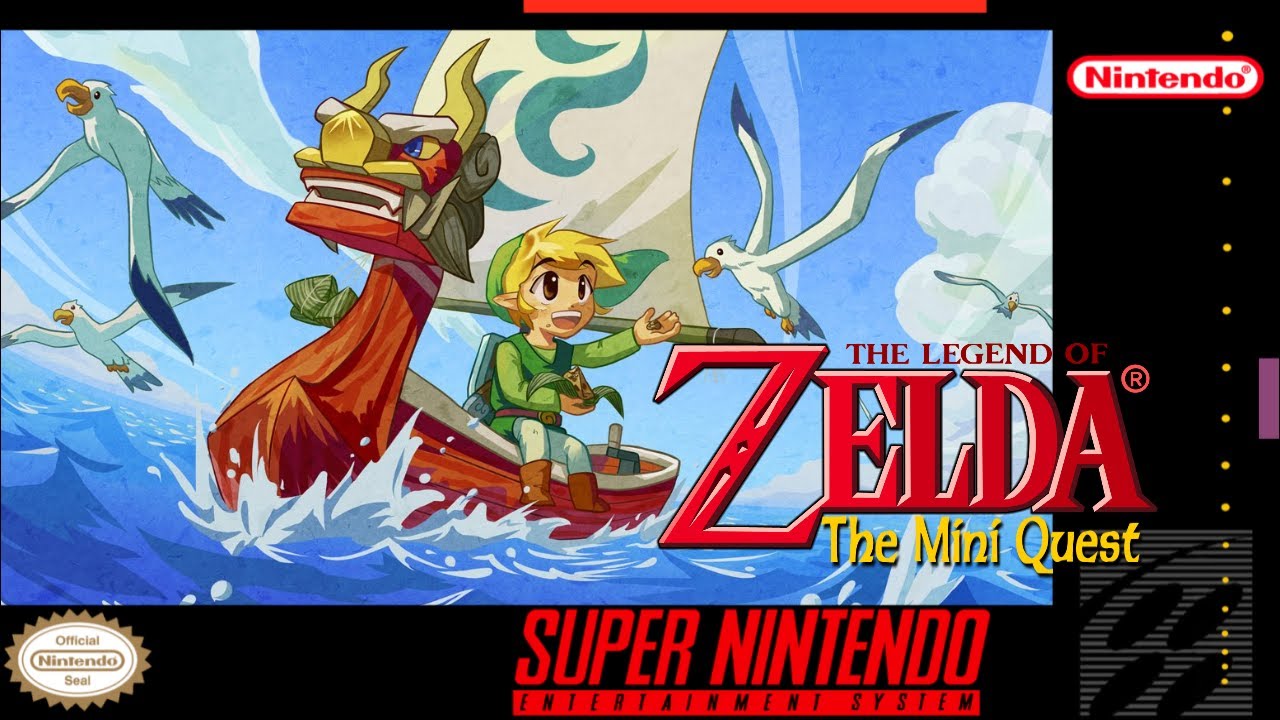 The Legend of Zelda: The Mini Quest (SMW Mod) [SNES] snes 2022 Box Art