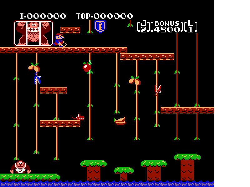 Donkey Kong Jr. [WOR] nes 1986 Game Image