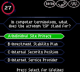 Who Wants to Be a Millionaire : 2nd Edition [US] gbc 2000 Game Image