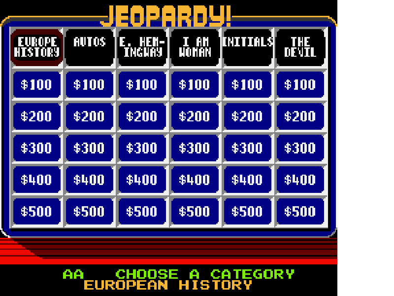 Jeopardy! [US] nes 1988 Game Image