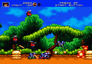 Gunstar Heroes [US] segaMD 1993 Game Image