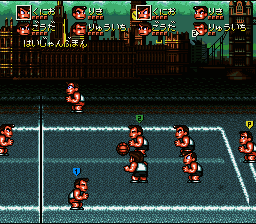 Kunio-kun no Dodge Ball Da yo Zenin Shuugou!  T+Eng v1.0 Azelistic (J) [JP] snes 1993 Game Image