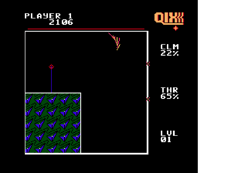 QIX [US] nes 1991 Game Image