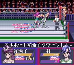 Bishoujo Wrestler Retsuden – Blizzard Yuki Rannyuu!! (Japan) [JP] snes 1996 Game Image
