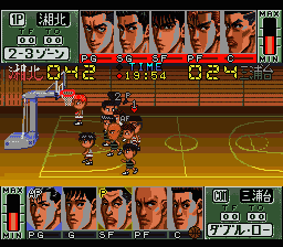 From TV Animation Slam Dunk 2 – IH Yosen Kanzen Ban!! (Japan) [JP] snes 1995 Game Image