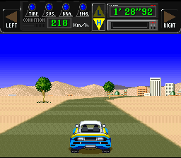 Jaleco Rally Big Run – The Supreme 4WD Challenge (Japan) (En) (Rev 1) [JP] snes 1991 Game Image