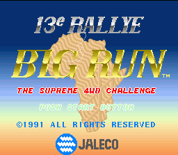 Jaleco Rally Big Run - The Supreme 4WD Challenge (Japan) (En) (Rev 1) [JP] Thumbnail