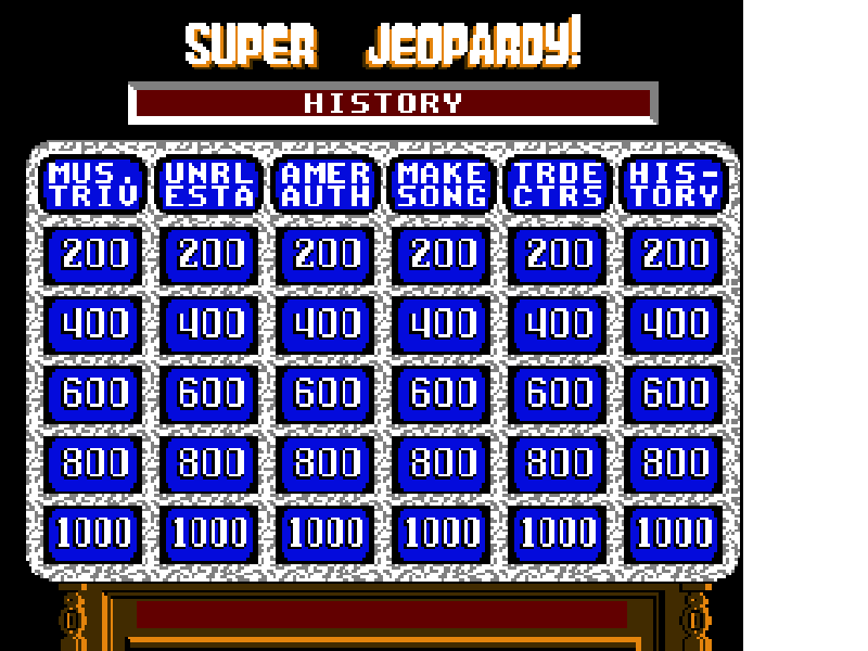 Super Jeopardy! [US] nes 1991 Game Image