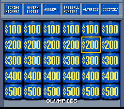 Jeopardy! : Sports Edition [US] snes 1994 Game Image