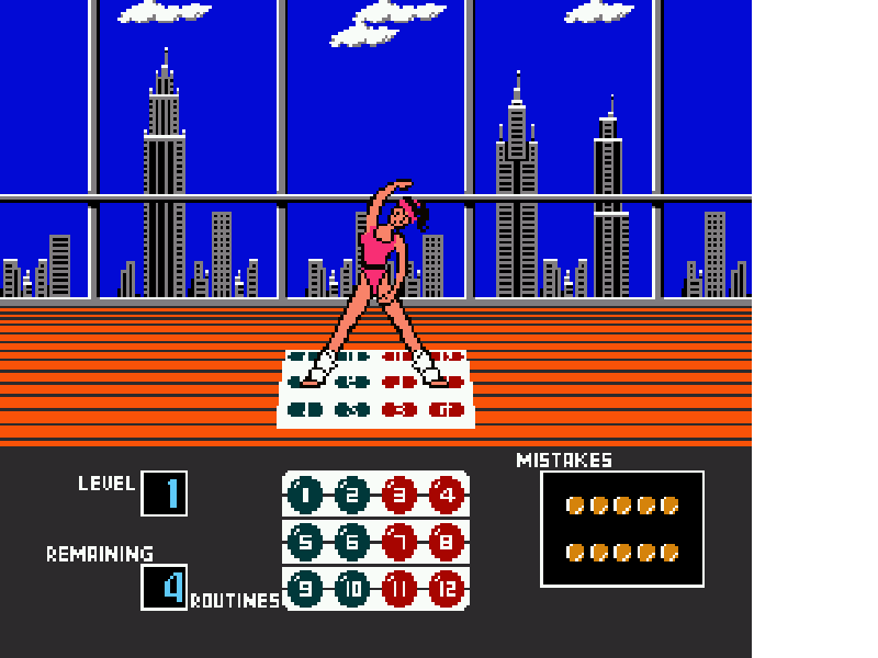 Dance Aerobics [US] nes 1989 Game Image
